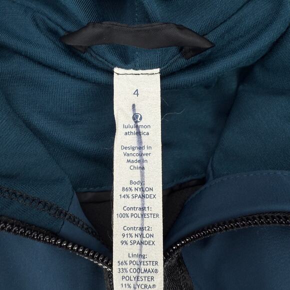LULULEMON Right Round Jacket In Alberta Lake Teal Black Size 4 - Picture 4 of 7